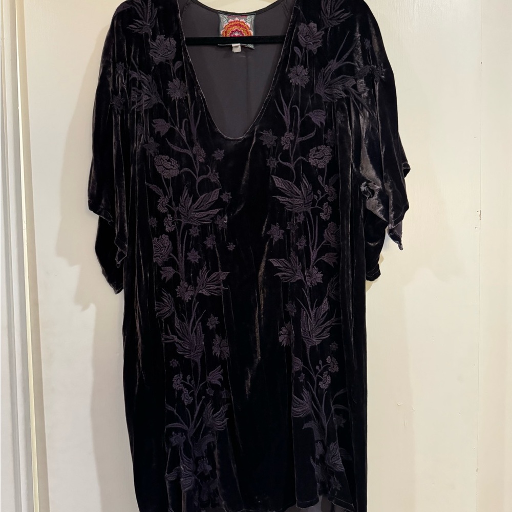 Johnny Was Deep Purple Velvet Tunic Dress